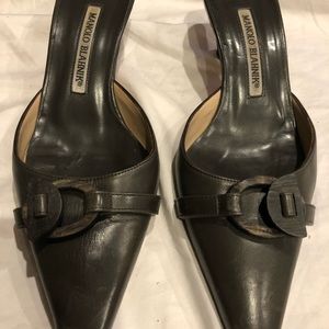 Manolo Blahnik leather mules